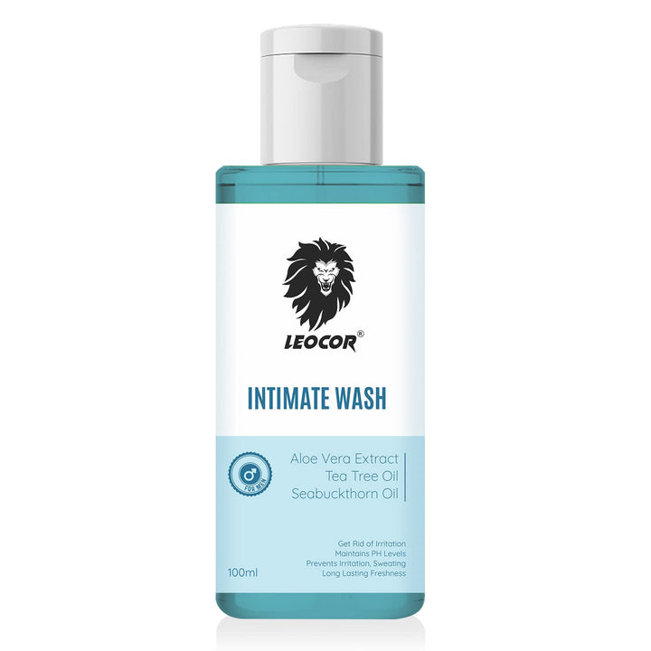 Leocor Intimate Wash for Men - Anti-Bacterial, Anti-Itch, pH-Balanced Hygiene Wash (100ml) - Leocor