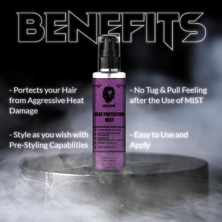 Leocor Heat Protection Mist Spray - Shield, Volumize & Style (120ml) - Leocor